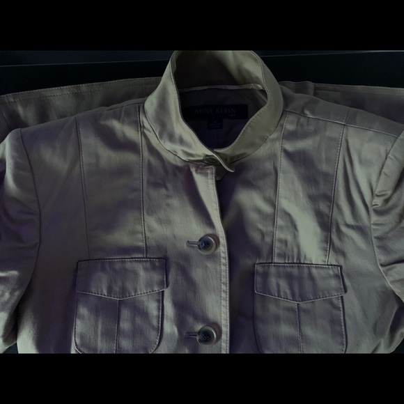 Anne Klein Iridescent Khaki Green Jacket - Picture 4 of 5